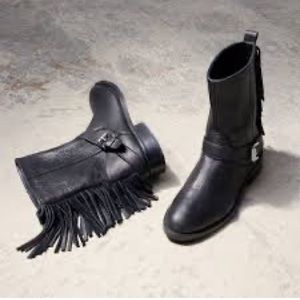 REBECCA MINKOFF FRINGE MOTO BOOTIES SIZE 7